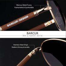 Load image into Gallery viewer, BARCUR Polarized Pilot Sunglasses for Men – Stylish Anti Blue Light UV400 Protection Gradient Mirror Lens Stainless Steel Trendy Frame – Fashion Aviator Sun Glasses for Men Ideal for Driving Travel Summer & Outdoor Activities