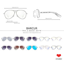 Load image into Gallery viewer, BARCUR Polarized Pilot Sunglasses for Men – Stylish Anti Blue Light UV400 Protection Gradient Mirror Lens Stainless Steel Trendy Frame – Fashion Aviator Sun Glasses for Men Ideal for Driving Travel Summer & Outdoor Activities