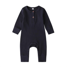 Load image into Gallery viewer, Infant Baby Boy Girl Cotton Romper Knitted Ribbed Jumpsuit Solid Clothes Warm Outfit For Kids