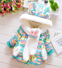 Load image into Gallery viewer, Modern Children's Winter Cartoon Cute Rabbit Infant Outerwear Hooded Baby Girls Jackets For Girls