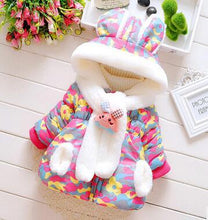 Load image into Gallery viewer, Modern Children's Winter Cartoon Cute Rabbit Infant Outerwear Hooded Baby Girls Jackets For Girls