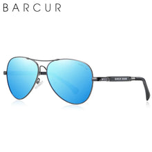 Load image into Gallery viewer, BARCUR Polarized Pilot Sunglasses for Men – Stylish Anti Blue Light UV400 Protection Gradient Mirror Lens Stainless Steel Trendy Frame – Fashion Aviator Sun Glasses for Men Ideal for Driving Travel Summer & Outdoor Activities