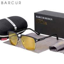 Load image into Gallery viewer, BARCUR Polarized Men’s Sunglasses – Fashionable Square Stainless Steel Frame UV400 Protection Anti-Reflective Outdoor Sports & Driving Eyewear – Original Design Casual Style with Premium Polycarbonate Lenses