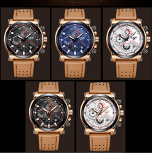 Load image into Gallery viewer, Men's Waterproof Modern Watch With Leather Belts, Stainless Steel Case Excellent Look Perfect Gift