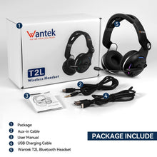 Load image into Gallery viewer, Wantek T2L Wireless Noise-Canceling Headset Black