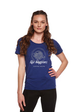 Load image into Gallery viewer, Life Happens Printed Women's Bamboo/Cotton Short Sleeve Scoop Neck T-Shirt