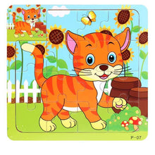 Load image into Gallery viewer, 38 Style Cartoon Wooden Puzzle Children Animal/ Vehicle Toy For 2-6 Year Baby Early Educational Toys for Kids