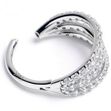 Load image into Gallery viewer, 16G 3/8 Solid 14K White Gold Clear CZ Gem Row Hinged Segment Ring