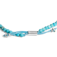 Load image into Gallery viewer, Sterling Silver Turquoise Beads Station Bracelet with Bolo Clasp