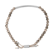 Load image into Gallery viewer, Sterling Silver Jasper Bead Station Bracelet Bolo Clasp