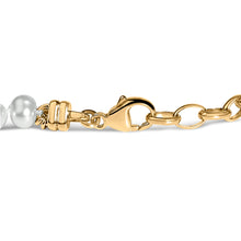 Load image into Gallery viewer, 18K Yellow Gold Vermeil Cultured Pearl Station Link Bracelet