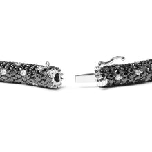 Load image into Gallery viewer, 18K White Gold 20.0 Cttw Black and White Pave Set Diamond Eternity Snake Skin Style Tennis Bracelet (Black and G-H Color, SI1-SI2 Clarity) - Size 7"