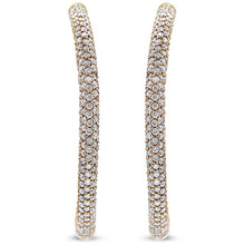 Load image into Gallery viewer, 18K Rose Gold 6.90 Cttw Pave Set Diamond Inside Out Eternity Hoop Earrings (F-G Color, VS1-VS2 Clarity)