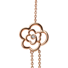 Load image into Gallery viewer, 18K Rose Gold 1/2 Cttw Diamond and Freshwater Pearl Double Strand Station Necklace (G-H Color, SI1-SI2 Clarity) - Adjustable up to 16" to 20"