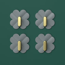 Load image into Gallery viewer, A Box of 4 Four-leaf Clover Hooks Punch-free Strong Sticky Bathroom Hook Light Luxury Household Wall Nail-free Key Storage Hook Cute Plastic Hooks Self-Adhesive Suitable Wall Bracket Self-Adhesive Hook Strong Adhesive Hanging on the Wall