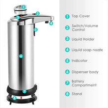 Load image into Gallery viewer, Stainless Steel Automatic Soap Dispenser