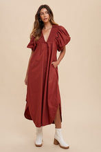 Load image into Gallery viewer, Smocked Puff Sleeve Midi Dress For Women – Feminine and Trendy Midi Dress with Smocked Detailing and Dramatic Puff Sleeves for a Sophisticated Look