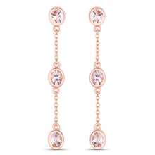 Load image into Gallery viewer, 1.62 Carat Genuine Morganite .925 Sterling Silver Earrings