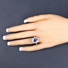 Load image into Gallery viewer, 2.94 Carat Genuine Tanzanite and White Diamond 14K White Gold Ring