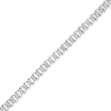 Load image into Gallery viewer, .925 Sterling Silver 1/4 Cttw Miracle Set Round Diamond Composite Open Linked Composite Line Bracelet (I-J Color, I3-Promo Clarity) - 7.5"