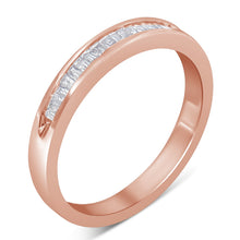 Load image into Gallery viewer, 10K Rose Gold over .925 Sterling Silver 1/5 Cttw Diamond Channel-Set Stackable Band Ring (H-I Color, I1-I2 Clarity) - Size 6 3/4