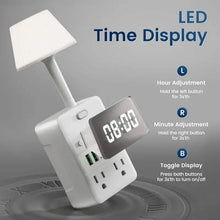 Load image into Gallery viewer, 11-in-1 Multifunctional Power Strip with Desk Lamp, Clock, USB Ports & Surge Protection