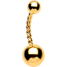 Load image into Gallery viewer, Gold Tone IP Seriously Twisted Belly Ring