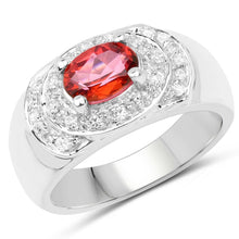 Load image into Gallery viewer, 1.37 Carat Genuine Pink Topaz and White Cubic Zirconia .925 Sterling Silver Ring