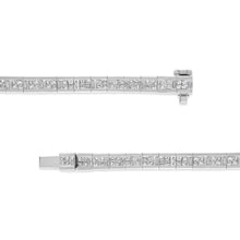 Load image into Gallery viewer, 14K White Gold 4 3/8 Cttw Alternating Invisible Set Princess and Baguette Diamond Tennis Bracelet (G-H Color, VS1-VS2 Clarity) - Size 7"