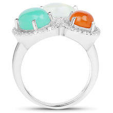 Load image into Gallery viewer, 4.82 Carat Genuine Multi Stone .925 Sterling Silver Ring