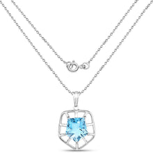 Load image into Gallery viewer, 7.60 Carat Genuine Blue Topaz .925 Sterling Silver Pendant