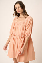 Load image into Gallery viewer, Pintuck Detail Tie Back Mini Dress For Women – Chic and Trendy Mini Dress with Playful Tie Back and Textured Pintuck Design