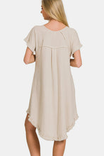 Load image into Gallery viewer, Fringe Edge High Low Flowy Dress with Pockets ā High Low Flowy Dress, Boho Fringe Dress, Pocketed Flowy Dress, Bohemian High Low Dress, Stylish High Low Dress, Versatile Boho Dress, Summer Flowing Dress
