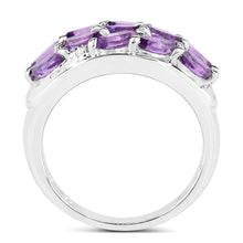 Load image into Gallery viewer, 1.67 Carat Genuine Amethyst and White Topaz .925 Sterling Silver Ring