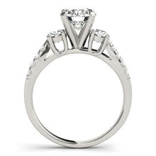Load image into Gallery viewer, 14k White Gold Split Shank 3 Stone Round Diamond Engagement Ring (2 cttw)