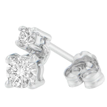 Load image into Gallery viewer, 14K White Gold 1/2 cttw Round Cut Diamond Earrings (H-I, SI2-I1)