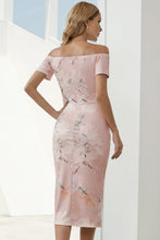 Load image into Gallery viewer, Charming Printed Off-Shoulder Midi Dress with Slit Classy & Feminine Look