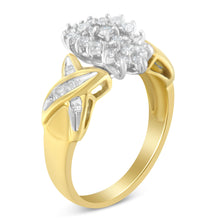 Load image into Gallery viewer, 10K Yellow Gold Round And Baguette-Cut Diamond Ring (1/2 Cttw, H-I Color, I1-I2 Clarity) - Size 6