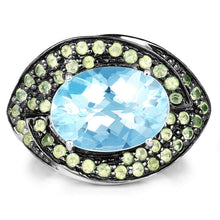 Load image into Gallery viewer, 7.39 Carat Genuine Blue Topaz and Peridot .925 Sterling Silver Ring
