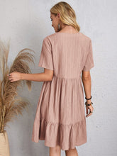 Load image into Gallery viewer, Classic Full Size V-Neck Short Sleeve Dress Casual & Comfortable Dress for Women