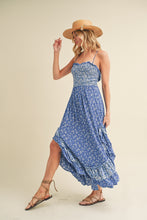 Load image into Gallery viewer, Ditsy Floral Ruffled Hem Maxi Women Cami Dress –Feminine Floral Print, Elegant Maxi Length, Flowy & Comfortable Design for Casual & Special Occasions