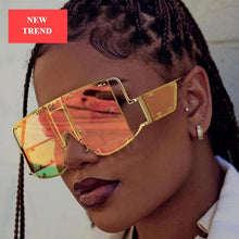 Load image into Gallery viewer, Luxury Modern NEW Fashion Square Oversized and Big Frame Woman and Ladies SunglasseBrand Metal Rivet Trend Unique Female Eyewear Wth UV 400 Protection