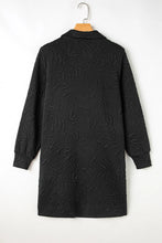 Load image into Gallery viewer, Classic Textured Zip Mini Dress Trendy Long Sleeve Dress for Women Modern Dress