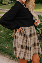 Load image into Gallery viewer, Vintage Plaid Round Neck Long Sleeve Mini Dress Cozy & Stylish Dress Retro Design Dress For Party