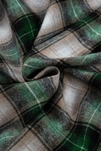 Load image into Gallery viewer, Dark Green Drawstring Pocketed Plaid Hooded Jacket Cozy & Trendy Checkered Outerwear For All Seasons