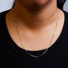 Load image into Gallery viewer, Solid 14K Yellow Gold 0.75mm Classic Box Chain Necklace. Unisex Chain - Size 16 Inches