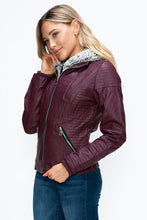 Load image into Gallery viewer, Women Warm Sleek Dual-Zipper Layered Jacket with Cozy Fuzzy Hood Urban Chic & Comfortable Jacket