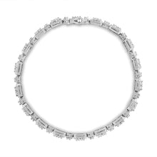 Load image into Gallery viewer, 10K White Gold 2.0 Cttw Diamond Square Link Bracelet (J-K Color, I2-I3 Clarity) - Size 7.25"