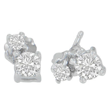 Load image into Gallery viewer, 14K White Gold 1/2 cttw Round Cut Diamond Earrings (H-I, SI2-I1)