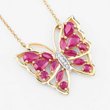 Load image into Gallery viewer, 2.88 Carat Genuine Ruby and White Zircon .925 Sterling Silver Necklace